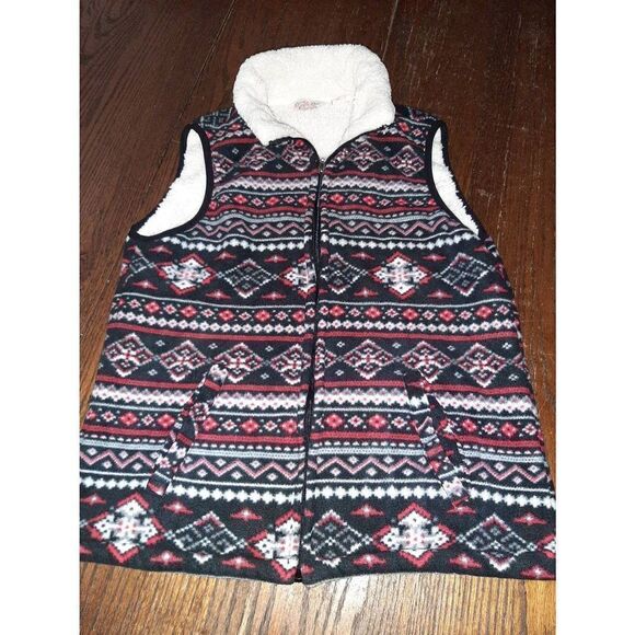Small River & Rose Sleeveless Full Zip Vest Red Black White Grey with Pockets - Picture 1 of 5